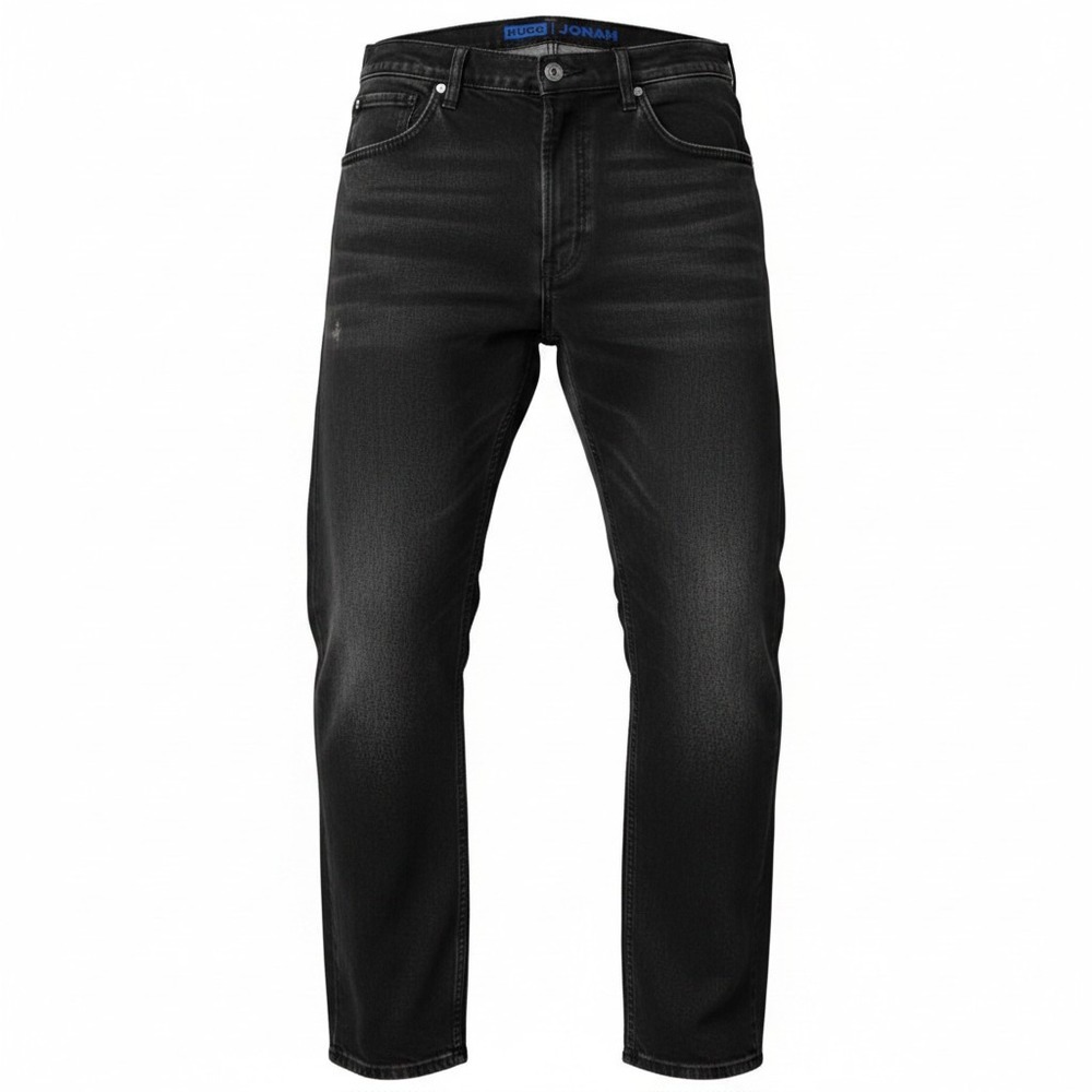 Hugo Jonah Straight Leg Jeans Mens 38x32 Black Denim Classic Fit Streetwear